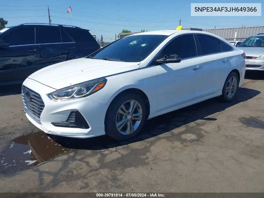 5NPE34AF3JH649366 2018 Hyundai Sonata Sel