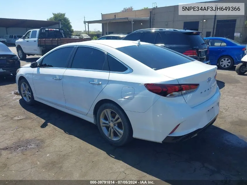 2018 Hyundai Sonata Sel VIN: 5NPE34AF3JH649366 Lot: 39791814