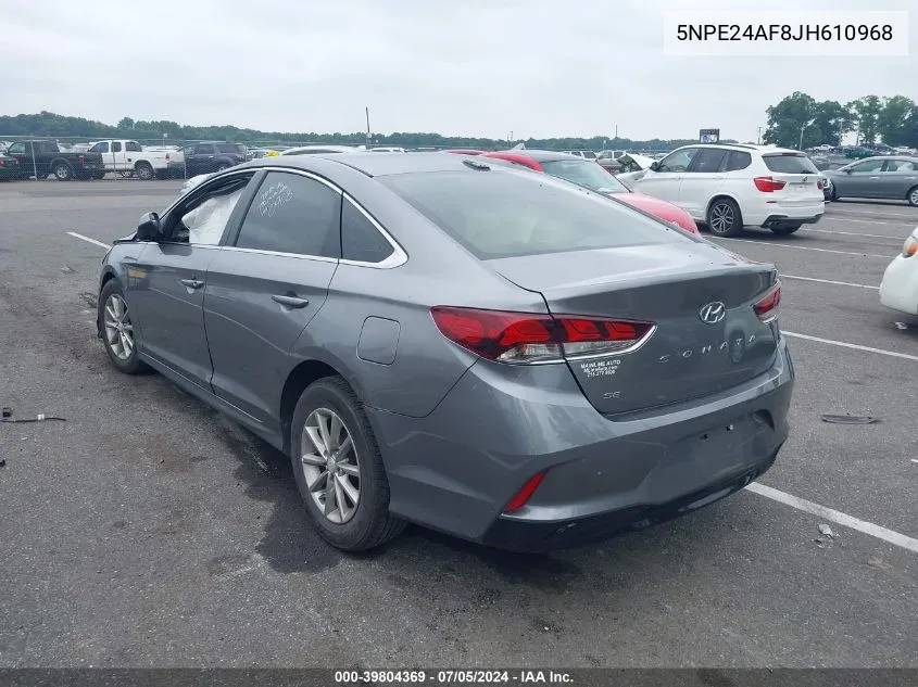 2018 Hyundai Sonata Se VIN: 5NPE24AF8JH610968 Lot: 39804369