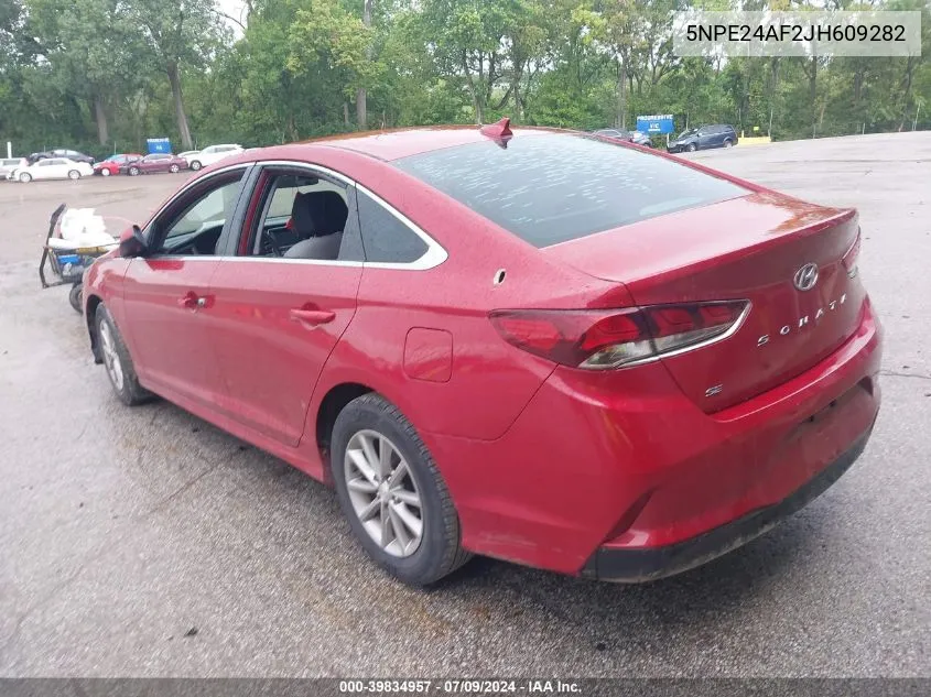 2018 Hyundai Sonata Se VIN: 5NPE24AF2JH609282 Lot: 39834957