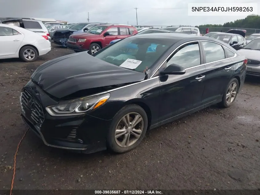 2018 Hyundai Sonata Sel VIN: 5NPE34AF0JH598263 Lot: 39835687