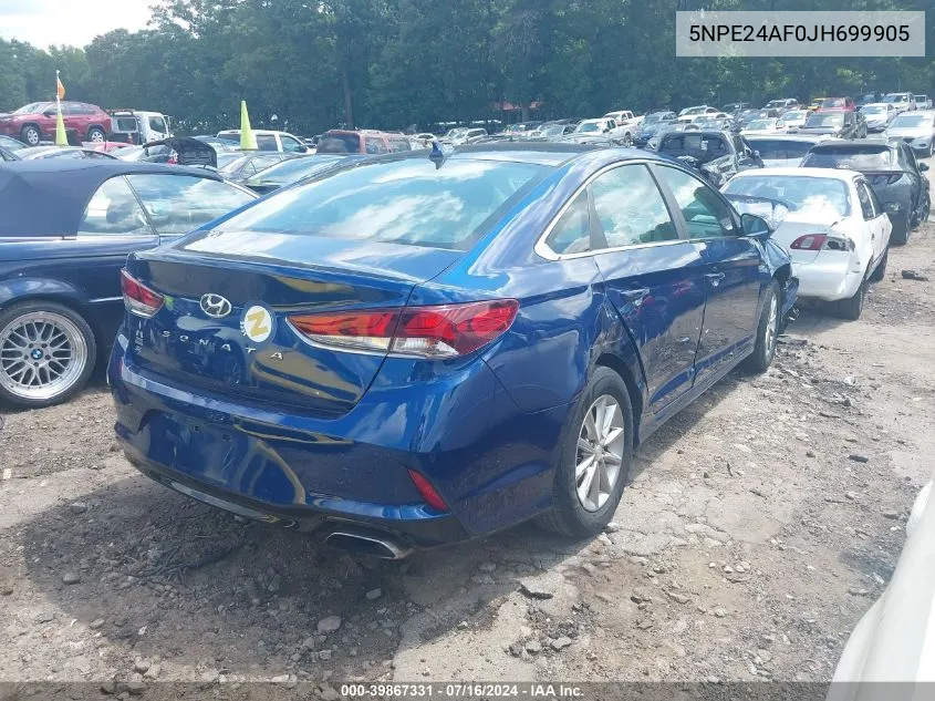 2018 Hyundai Sonata Se VIN: 5NPE24AF0JH699905 Lot: 39867331