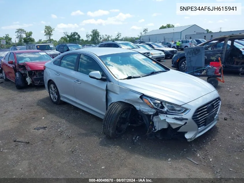 2018 Hyundai Sonata Sel VIN: 5NPE34AF6JH615941 Lot: 40049570