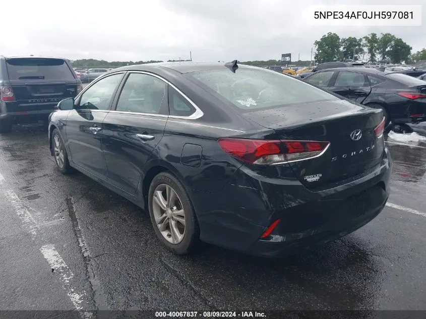 5NPE34AF0JH597081 2018 Hyundai Sonata Sel