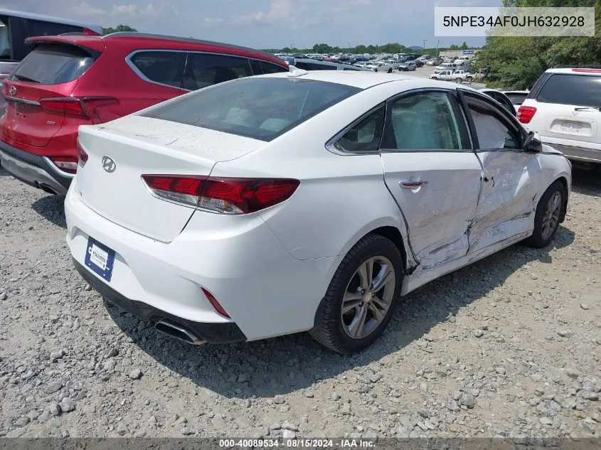 2018 Hyundai Sonata Sel VIN: 5NPE34AF0JH632928 Lot: 40089534