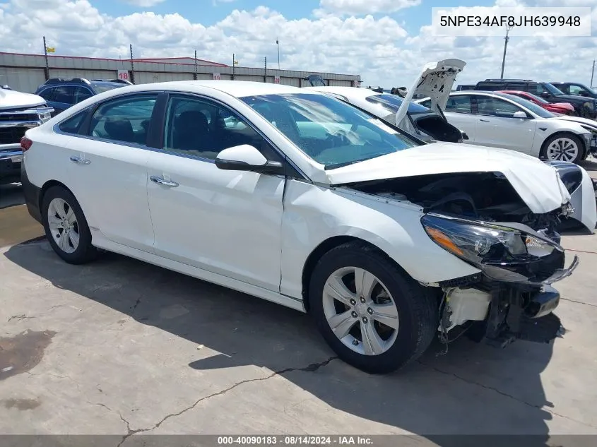 2018 Hyundai Sonata Sel VIN: 5NPE34AF8JH639948 Lot: 40090183