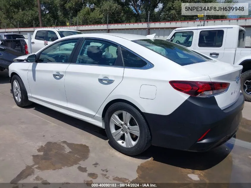 2018 Hyundai Sonata Sel VIN: 5NPE34AF8JH639948 Lot: 40090183