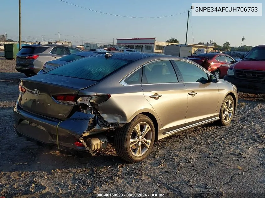 2018 Hyundai Sonata Sport+ VIN: 5NPE34AF0JH706753 Lot: 40150529