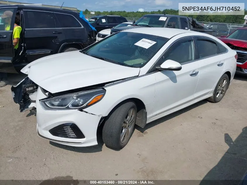 2018 Hyundai Sonata Sel+ VIN: 5NPE34AF6JH710452 Lot: 40153460