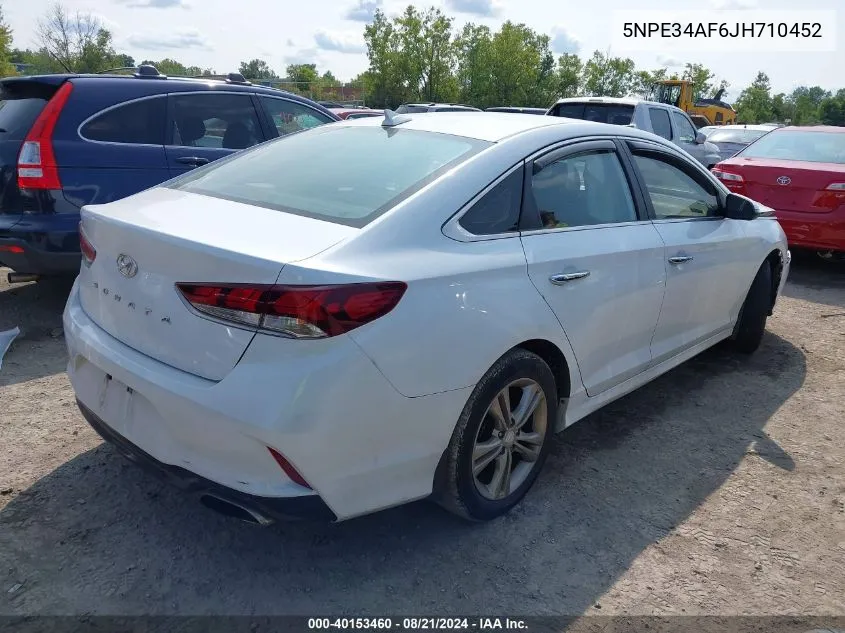 2018 Hyundai Sonata Sel+ VIN: 5NPE34AF6JH710452 Lot: 40153460