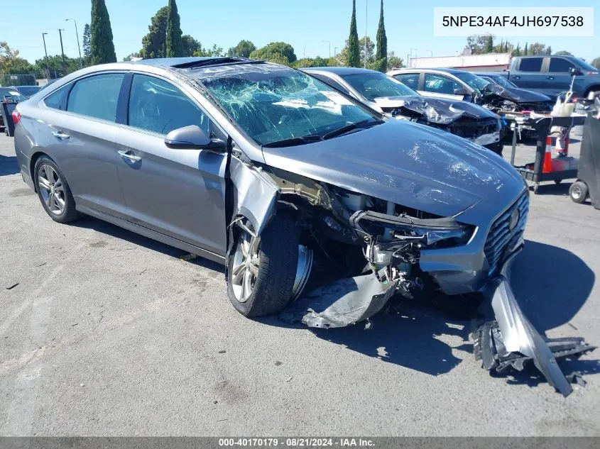 2018 Hyundai Sonata Limited VIN: 5NPE34AF4JH697538 Lot: 40170179