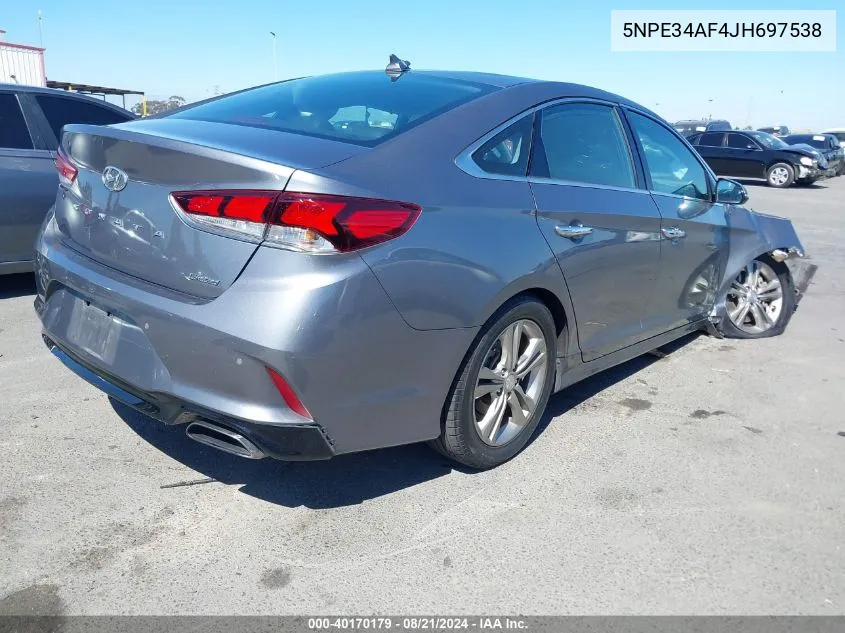 2018 Hyundai Sonata Limited VIN: 5NPE34AF4JH697538 Lot: 40170179