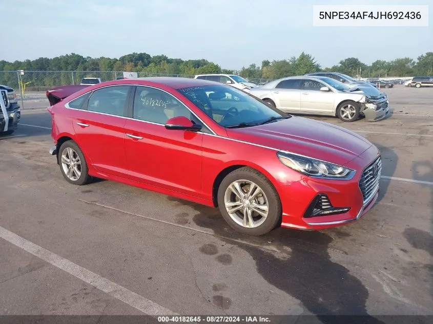 2018 Hyundai Sonata Sel VIN: 5NPE34AF4JH692436 Lot: 40182645