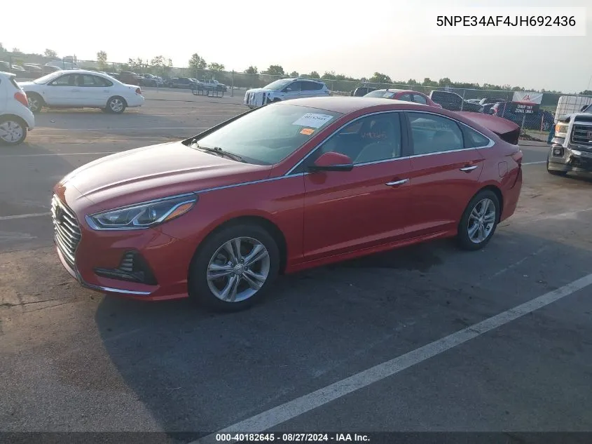 2018 Hyundai Sonata Sel VIN: 5NPE34AF4JH692436 Lot: 40182645