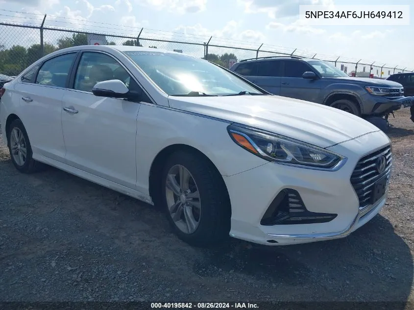 5NPE34AF6JH649412 2018 Hyundai Sonata Sel