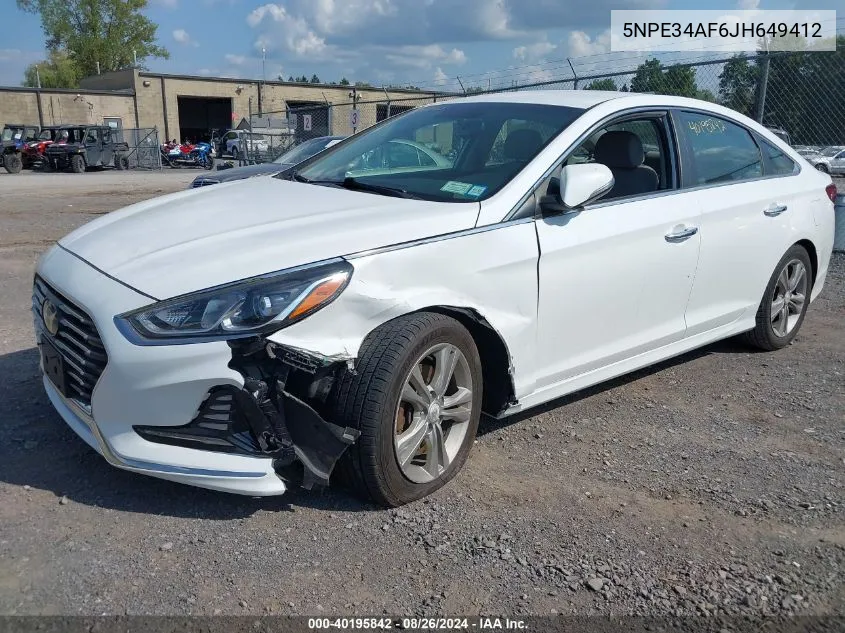 5NPE34AF6JH649412 2018 Hyundai Sonata Sel