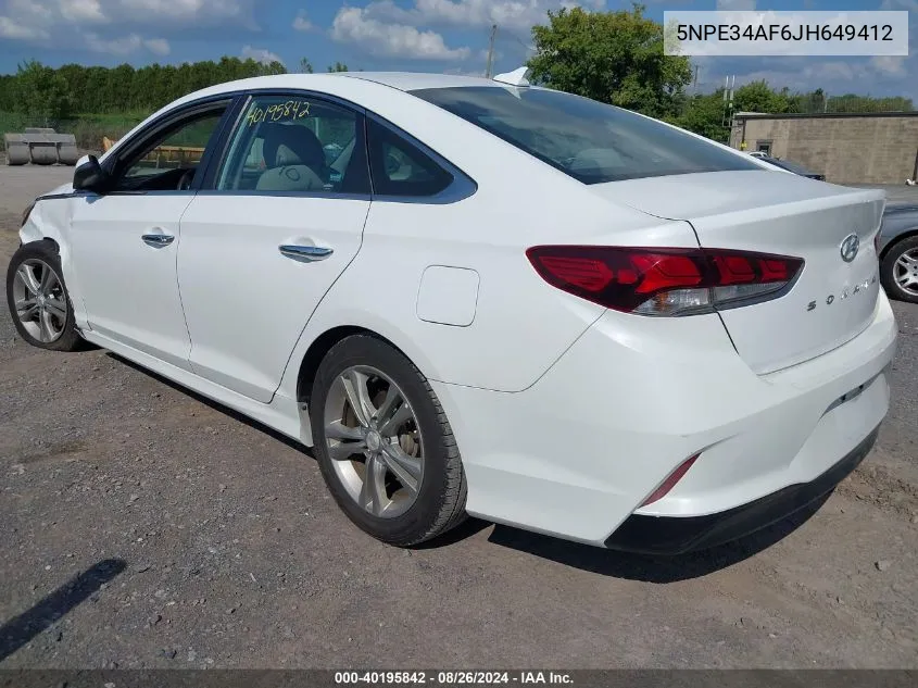 5NPE34AF6JH649412 2018 Hyundai Sonata Sel