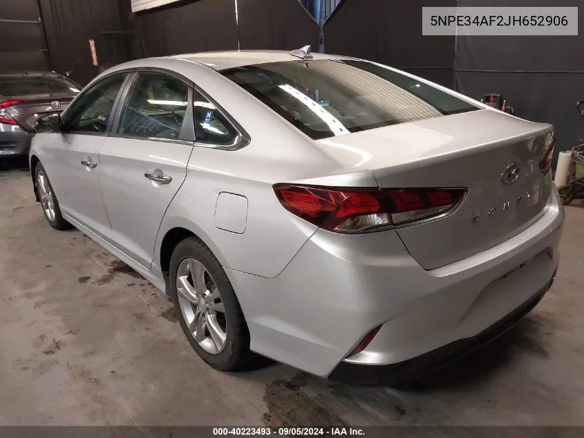 2018 Hyundai Sonata Sel VIN: 5NPE34AF2JH652906 Lot: 40223493