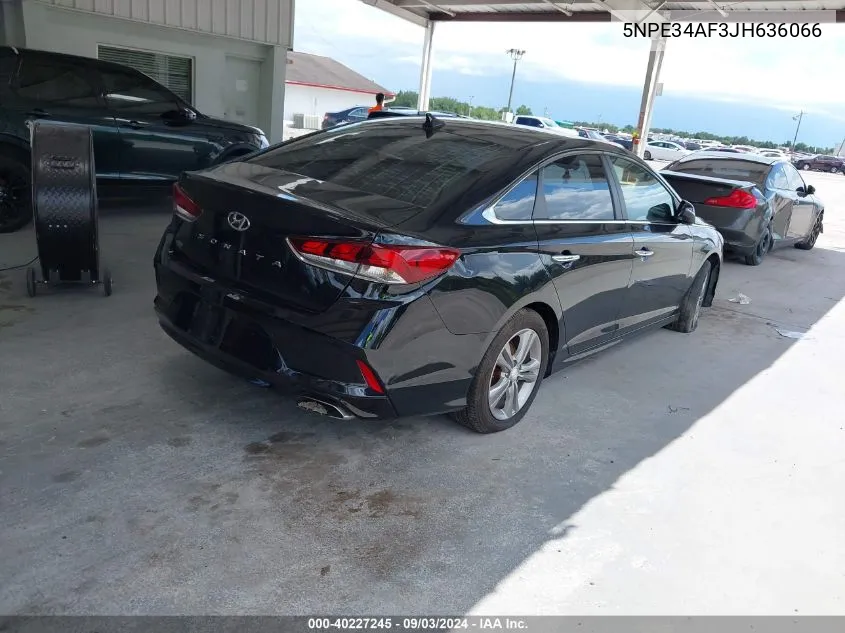 2018 Hyundai Sonata Sel VIN: 5NPE34AF3JH636066 Lot: 40227245