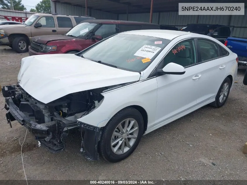 5NPE24AAXJH670240 2018 Hyundai Sonata Eco