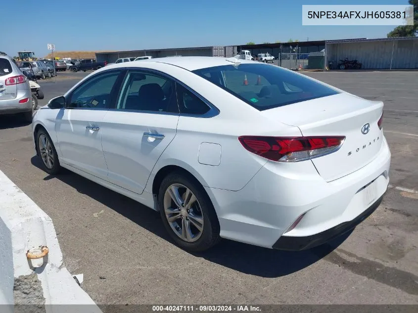 5NPE34AFXJH605381 2018 Hyundai Sonata Sel