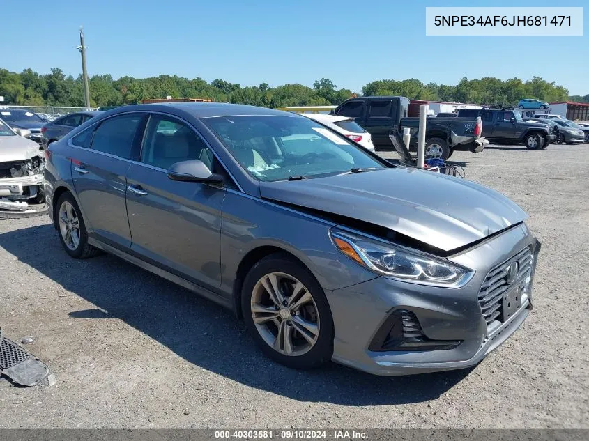 2018 Hyundai Sonata Limited VIN: 5NPE34AF6JH681471 Lot: 40303581