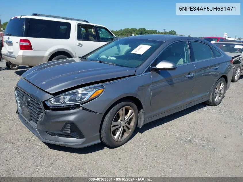 2018 Hyundai Sonata Limited VIN: 5NPE34AF6JH681471 Lot: 40303581