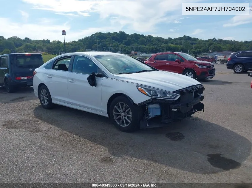 2018 Hyundai Sonata Se VIN: 5NPE24AF7JH704002 Lot: 40349833