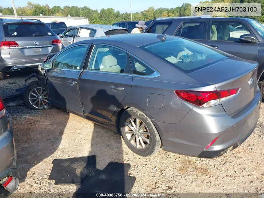 2018 Hyundai Sonata Se VIN: 5NPE24AF2JH703100 Lot: 40385758