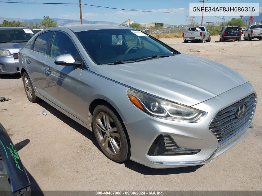 2018 Hyundai Sonata Sport/Limited/Sel VIN: 5NPE34AF8JH686316 Lot: 40457908