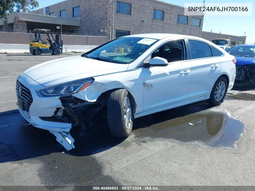 2018 Hyundai Sonata Se VIN: 5NPE24AF6JH700166 Lot: 40466803