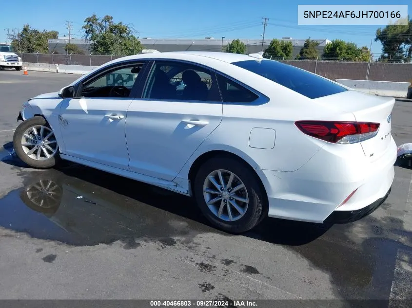 2018 Hyundai Sonata Se VIN: 5NPE24AF6JH700166 Lot: 40466803