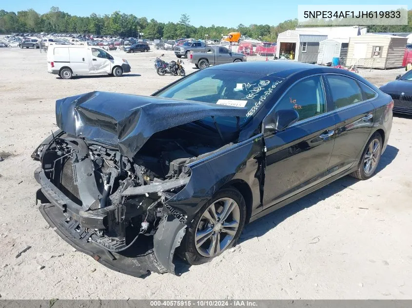 2018 Hyundai Sonata Sel VIN: 5NPE34AF1JH619833 Lot: 40575915