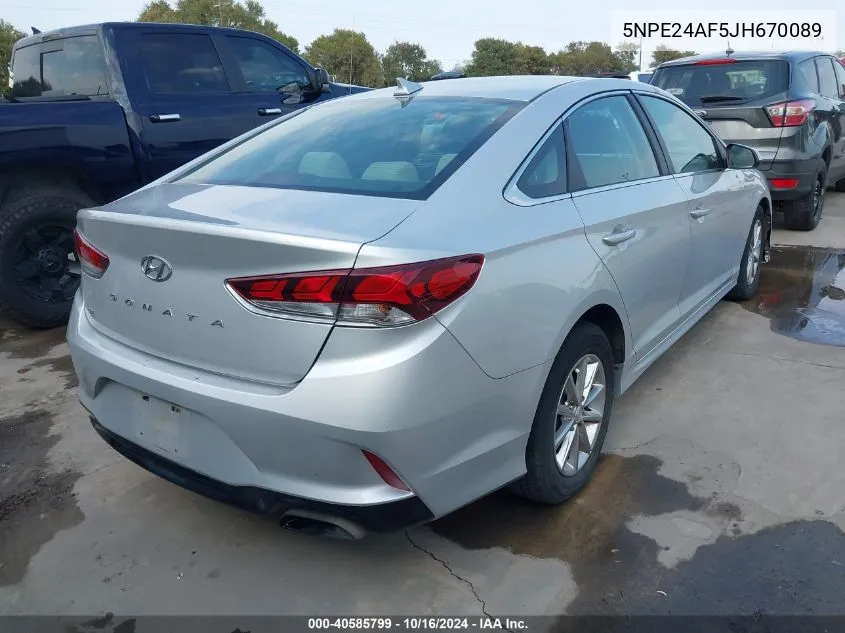 2018 Hyundai Sonata Se VIN: 5NPE24AF5JH670089 Lot: 40585799