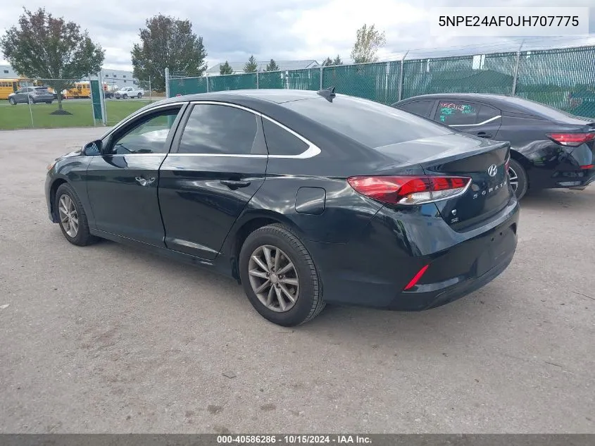 2018 Hyundai Sonata Se VIN: 5NPE24AF0JH707775 Lot: 40586286