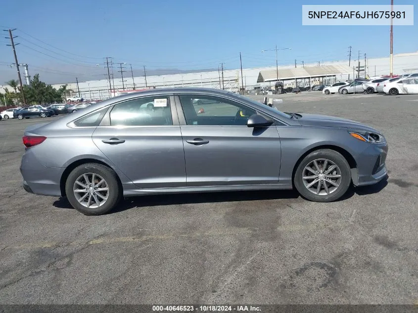 5NPE24AF6JH675981 2018 Hyundai Sonata Se