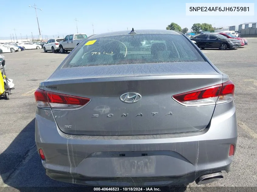 5NPE24AF6JH675981 2018 Hyundai Sonata Se