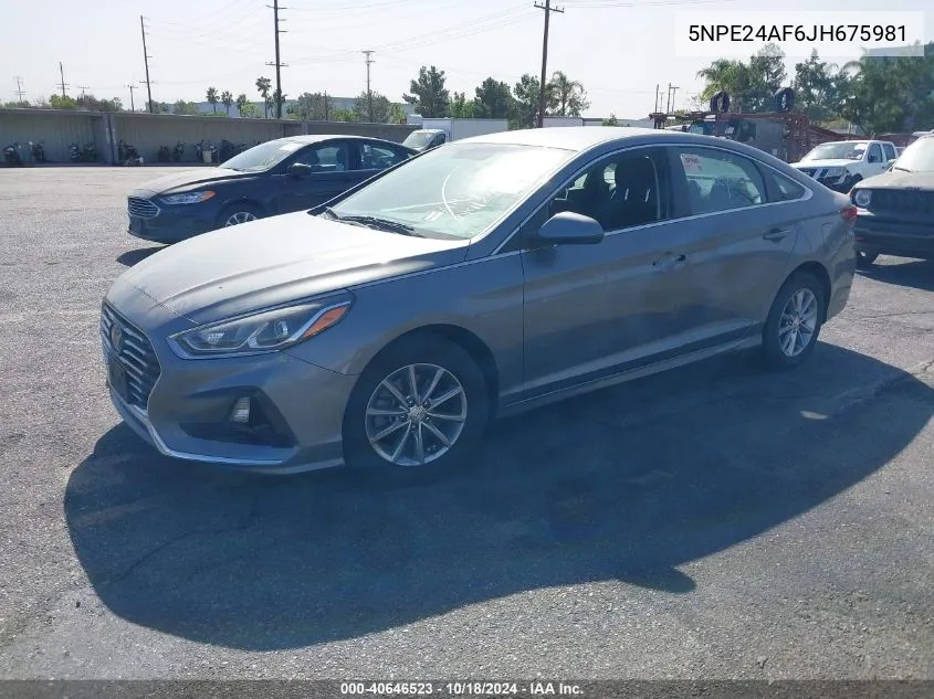 5NPE24AF6JH675981 2018 Hyundai Sonata Se