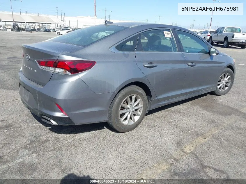 5NPE24AF6JH675981 2018 Hyundai Sonata Se