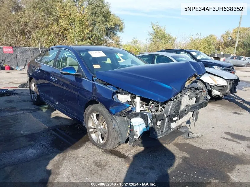 2018 Hyundai Sonata Sel VIN: 5NPE34AF3JH638352 Lot: 40652049