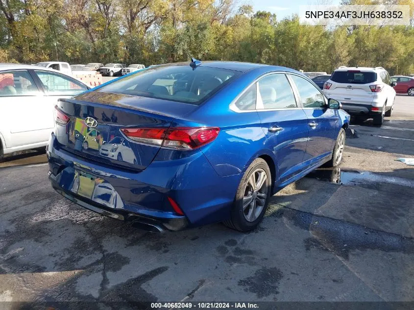 2018 Hyundai Sonata Sel VIN: 5NPE34AF3JH638352 Lot: 40652049