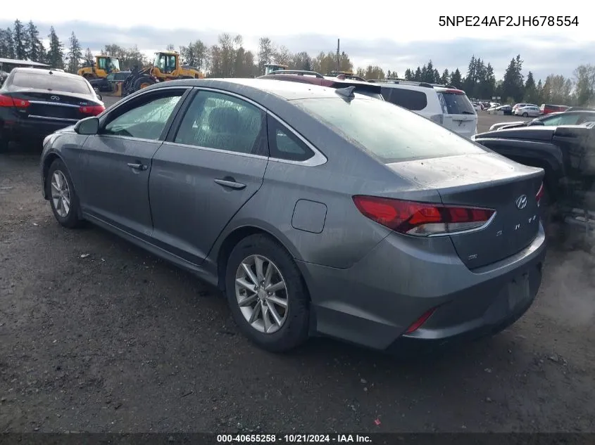 2018 Hyundai Sonata Se VIN: 5NPE24AF2JH678554 Lot: 40655258