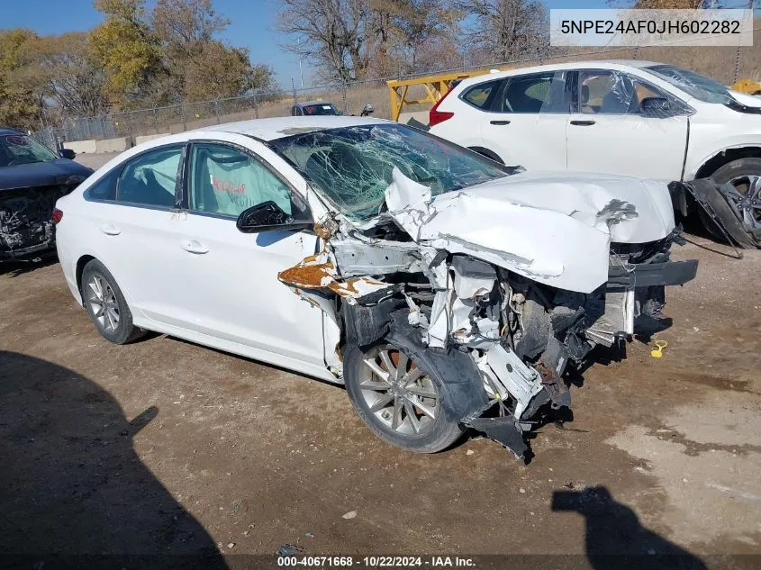 2018 Hyundai Sonata Se VIN: 5NPE24AF0JH602282 Lot: 40671668