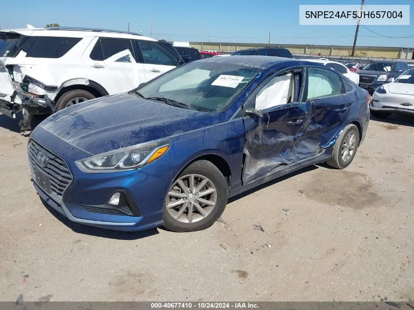 2018 Hyundai Sonata Se VIN: 5NPE24AF5JH657004 Lot: 40677410