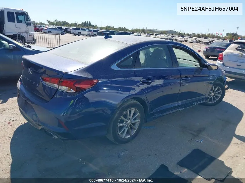 2018 Hyundai Sonata Se VIN: 5NPE24AF5JH657004 Lot: 40677410