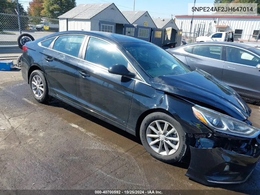 2018 Hyundai Sonata Se VIN: 5NPE24AF2JH647014 Lot: 40700592