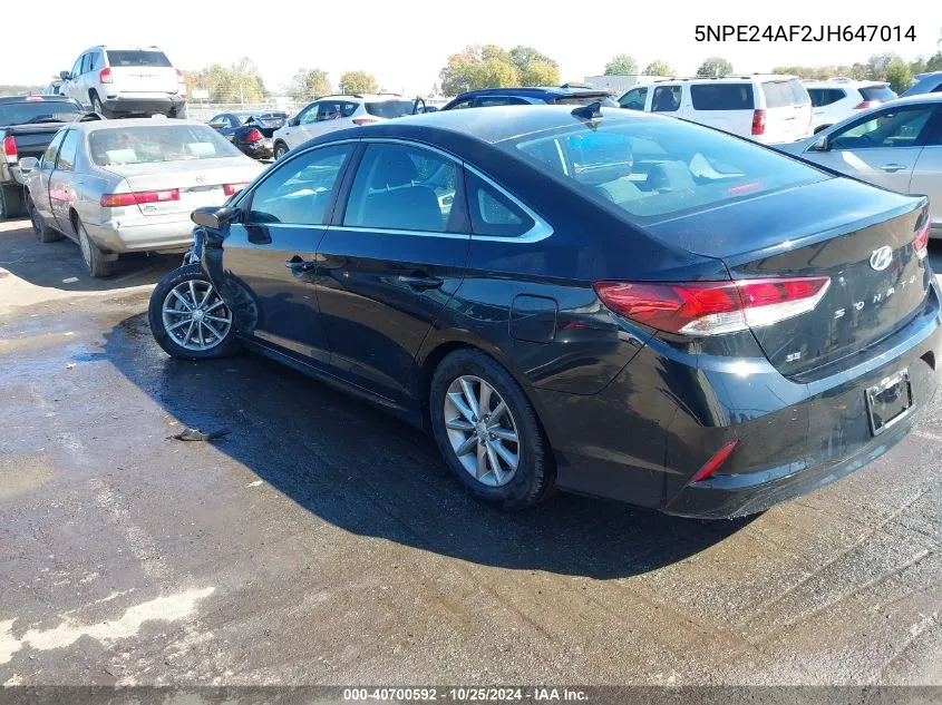 2018 Hyundai Sonata Se VIN: 5NPE24AF2JH647014 Lot: 40700592