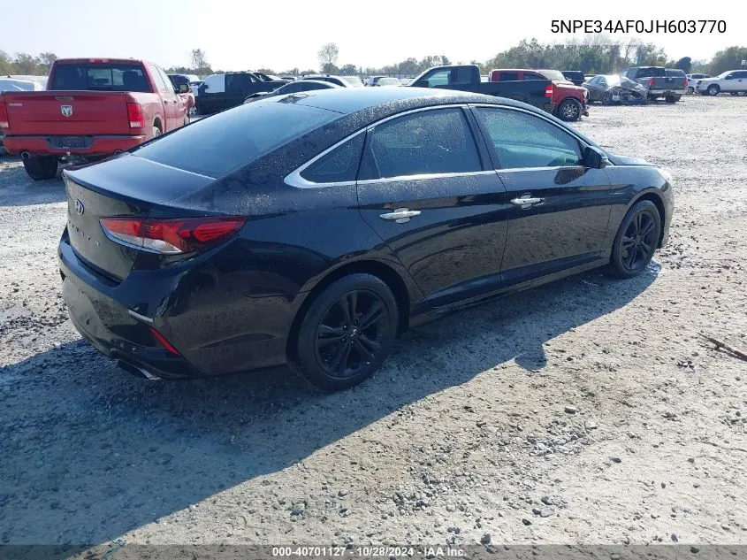 2018 Hyundai Sonata Sel VIN: 5NPE34AF0JH603770 Lot: 40701127