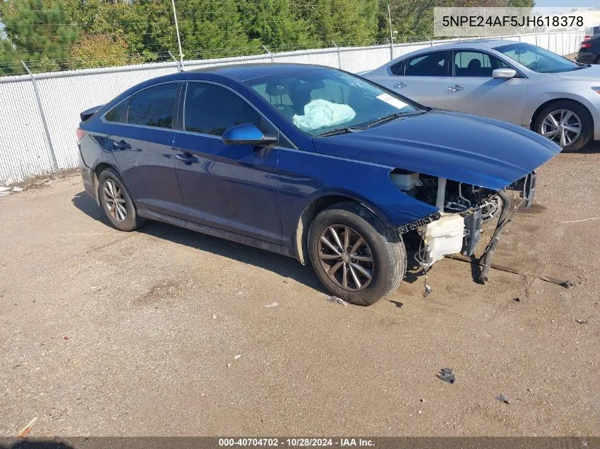 2018 Hyundai Sonata Se VIN: 5NPE24AF5JH618378 Lot: 40704702