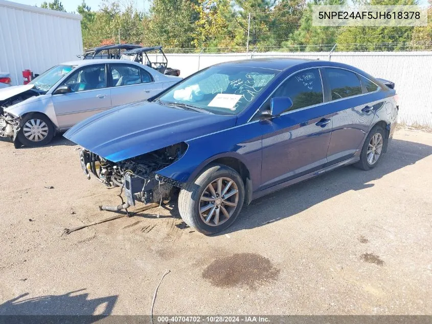 2018 Hyundai Sonata Se VIN: 5NPE24AF5JH618378 Lot: 40704702